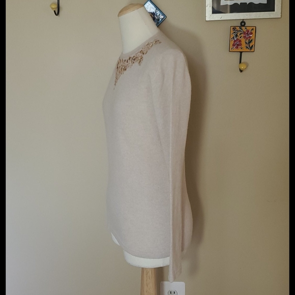 Lu Lu Lame khaki cashmere sweater - Picture 3 of 5